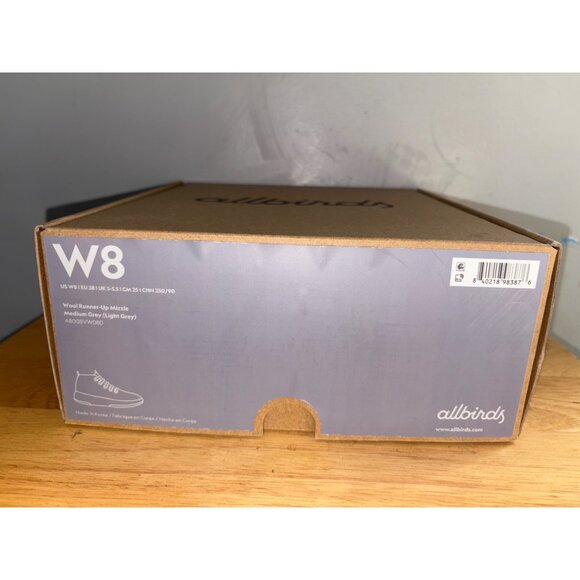 Allbirds Wool Runner-Up Mizzle Sneakers Medium Grey Light Grey Women's W8 Wide - Picture 3 of 14